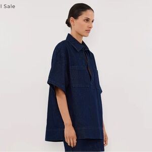 NWT INDIGO denim DISSH Blue Women's Oversized Denim Shirt